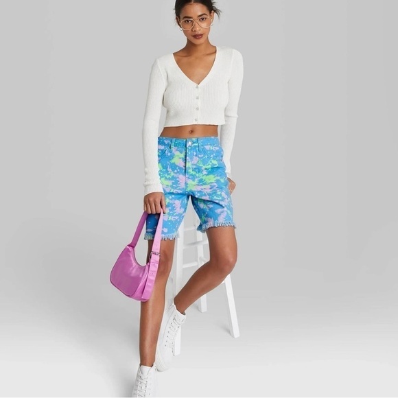 NWT Wild Fable Tie-Dye High Rise Bermuda Shorts Size 4/27W - Picture 1 of 8